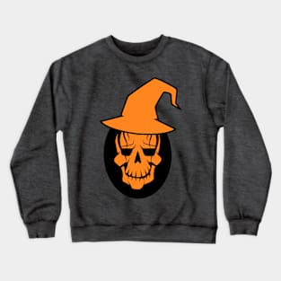 minimalist witch skull orange Crewneck Sweatshirt